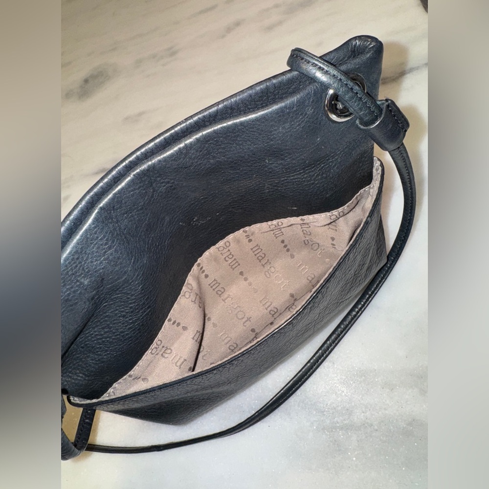 Margot Black Leather Shoulder Crossbody Bag - Picture 5 of 7